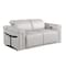 Homeroots 65in Light Gray and Black Italian Leather Power Reclining Loveseat 720493 - alternate 9