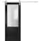 Sartodoors Sturdy Barn Door, Lucia 22 Matte Black with Frosted Glass, 6.6FT Rail Hangers Heavy Hardware Set ,  LUCIA22BD-S-BLK-24 - alternate 1
