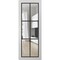 Sartodoors Slab Barn Door Panel Clear Glass, Lucia 2366 White Silk and Aluminum Strips, Sturdy Finished Doors LUCIA2366S-WS-42 x 96 - alternate 1