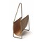 Homeroots 14" Brown And Gold Leather And Metal Magazine Holder 389459 - alternate 4