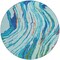 Homeroots 8' Blue Pink And Green Round Abstract Washable Indoor Outdoor Area Rug 600224 - alternate 5