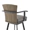 Armen Living Hazel Outdoor Patio Swivel Counter Stool in Aluminum with Teak Wood and Charcoal Cushion LCHABABLKCH26 - alternate 6