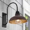 Jonathan Y Stanley 12.25" 1-Light Farmhouse Industrial Iron LED Gooseneck Arm Outdoor Sconce, Wood Finish/Copper JYL7614G - alternate 7