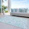 Homeroots 5' X 8' Turquoise And Ivory Paisley Washable Indoor Outdoor Area Rug 588667 - alternate 8