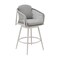Armen Living Rhodes Outdoor Patio Swivel Counter Stool in Aluminum with Light Gray Rope and Cushions LCRHBALGRY26 - alternate 1