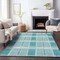 Homeroots 5' X 8' Teal Blue Gray And Ivory Plaid Washable Indoor Outdoor Area Rug 597590 - alternate 6