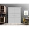Sartodoors Solid French Double Doors, Planum 0014 Matte Grey and Aluminum Strips, Wood Solid Panel Frame Trims PLANUM0014DD-GRE-6484 - alternate 1