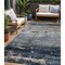 Homeroots 5' X 8' Navy Blue Gray And Black Abstract Washable Indoor Outdoor Area Rug 605962 - alternate 1