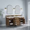 James Martin Vanities Brittany 72" Double Vanity, Pecan w/ 3 CM White Zeus Silestone Top 655-V72-PCN-3WZ - alternate 7