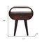 Homeroots 21" Walnut Solid Wood Oval One Drawer Nightstand 651529 - alternate 10