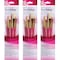 Princeton RealValue Brush Set, Natural Bristles, Short Handle Mixed Media Paintbrush, Pink, 4-Piece Set, 3PK PR9183 - alternate 1