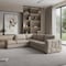 Homeroots Beige Italian Leather Reclining L Shaped Two Piece Corner Sectional 482251 - alternate 5