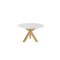 Homeroots 48" White and Gold Wood and Metal Cross Leg Base Round Top Dining Table 555131 - alternate 6