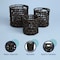 Happimess Lasuna Coastal Bohemian Water Hyacinth Handwoven Checker Weave Nesting Baskets w/Handles, Black, Se BSK2033C-3SET - alternate 6