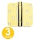 Global Door Controls 4 in. x 4 in. Bright Brass Spring Full Mortise 5/8 in. Radius Door Hinge with Fixed Pin - Pack of 3 CPS4040-5/8-US3-3 - alternate 1