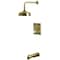 Kingston Brass Single-Handle Pressure Balanced Tub and Shower Faucet, Antique Brass KB6343PL - alternate 1