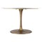 Homeroots 47" White And Gold Rounded Steel Pedestal Base Dining Table 394609 - alternate 5