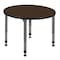 Regency Round Kee Height Adjustable Classroom Activity Table, 42 in W, 42 in L, Neo Walnut TB42RNDNWAPGY - alternate 1