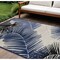 Homeroots 8' X 10' Navy Blue Ivory And Black Palm Leaf Indoor Outdoor Area Rug 550535 - alternate 7
