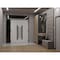 Vdomdoors Front Exterior Prehung Aluminum Double Doors Ronex0144 Grey 1 Sidelight and Top Transom Mirrored RONEX0144DEXD-GRE-W72+12xH96+12-RH-I - alternate 3