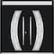 Vdomdoors Metal Double Doors Deux 6500 Black Enamel Frosted Glass Top Transom Entry Modern Painted (W72xH96+1 DEUX6500DEXD-BLK-W72xH96+14-LH-O - alternate 1