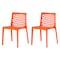 Homeroots Set of Two Orange Heavy Duty Plastic Outdoor Stacking Dining Chairs, 2PK 565271 - alternate 1