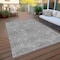 Homeroots 5' X 8' Gray And Ivory Geometric Washable Indoor Outdoor Area Rug 614072 - alternate 7