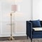 Jonathan Y Cora 60" Modern Metal LED Floor Lamp with Integrated Glass Side Table and Swing Arm, Brass/Clear JYL3055A - alternate 7