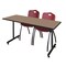 Regency Kobe T-Base Training Seminar Table W/ 2 M Stack Chairs, 66 in W, 24 in L, Noble Oak MKTRCT6624NO47BY - alternate 1