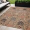 Homeroots 5' X 8' Khaki Terra Cotta And Black Damask Washable Indoor Outdoor Area Rug 603318 - alternate 1