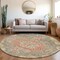 Homeroots 8' Brown Round Floral Medallion Washable Indoor Outdoor Area Rug 607838 - alternate 5