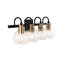 Jonathan Y Marais 29.75" 4-Light Iron/Glass Rustic Vintage LED Vanity Light, Black/Brass Gold JYL3529A - alternate 9