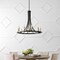 Jonathan Y Dante 30" 11-Light Transitional Modern Iron Adjustable Wagon Wheel LED Chandelier w/Downlight, Black/ JYL2506A - alternate 7