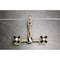 Kingston Brass Two-Handle Wall Mount Bridge Kitchen Faucet, Polished Brass KS1262PKX - alternate 6