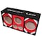 Deejay Led Two 8-in Woofers plus Two Tweeters and One Horn RED Empty Chuchera Speaker Enclosure D8T2H1RED - alternate 1