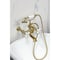 Kingston Brass 7-Inch Wall Mount Tub Faucet with Hand Shower, Brushed Brass CC549T7 - alternate 3