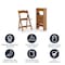 Flash Furniture HERCULES 4 Pk Commercial Chestnut Indoor/Outdoor Lightweight Resin Folding Event Chair w/ Slat Seat 4-LE-L-1-CHSNT-SLAT-GG - alternate 6