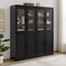 Crosley Essen 2Pc Pantry Storage Cabinet W/Glass Door Hutch Set KF33066BK - alternate 7