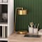 Homeroots 18" Brass Metal Desk Table Lamp With Brass Drum Shade 524323 - alternate 7