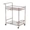 Homeroots Champagne Metal And Mirrored Glass Rolling Bar Cart With Wine Storage 402581 - alternate 5