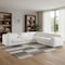 Homeroots White Italian Leather Power Reclining L Shaped Six Piece Corner Sectional With Console 544994 - alternate 12