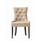 Homeroots Set of Two Tufted Beige and Oak Upholstered Fabric And Solid Wood Dining Side Chairs, 2PK 573304 - alternate 1
