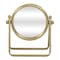 Homeroots 10" Gold Metal Round Tilting Framed Makeup Shaving Tabletop Mirror 716310 - alternate 1
