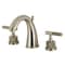 Kingston Brass Widespread Bathroom Faucet with Knurled Handle and Brass Pop-Up, Brushed Nickel KS2968KNL - alternate 1