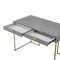 Homeroots 45" Gray and Gold Wood and Stainless Steel Writing Desk With Two Drawers 543809 - alternate 5