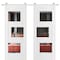 Vdomdoors Modern Double Barn Door Sete 6999 White Silk with Mirror 13FT Rail Track Set Solid Panel Interior SETE6999DB-S-WS-36 - alternate 5