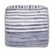 Homeroots 18" Blue Cotton Cube Striped Pouf Ottoman 534111 - alternate 7