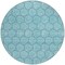 Homeroots 8' Teal Blue And Navy Blue Round Geometric Washable Indoor Outdoor Area Rug 613592 - alternate 7