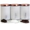 Megachef Essential Kitchen Storage 3 Piece Sugar, Coffee and Tea Canister Set in Matte White MC-311W - alternate 4