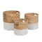 Happimess Avery Bohemian Cottage Handwoven Hyacinth Cylinder Nesting Baskets w/Handles, Natural/White, Set of BSK2011E-3SET - alternate 1